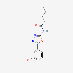 molecular formula C14H17N3O3 B2696467 N-(5-(3-methoxyphenyl)-1,3,4-oxadiazol-2-yl)pentanamide CAS No. 865286-41-5