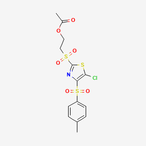 2-((5-Chloro-4-tosylthiazol-2-yl)sulfonyl)ethyl acetate