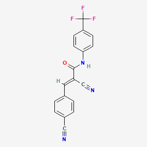 (E)-2-cyano-3-(4-cyanophenyl)-N-[4-(trifluoromethyl)phenyl]prop-2-enamide