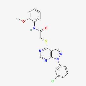 molecular formula C20H16ClN5O2S B2696480 2-((1-(3-氯苯基)-1H-吡唑并[3,4-d]嘧啶-4-基)硫基)-N-(2-甲氧基苯基)乙酰胺 CAS No. 893918-53-1