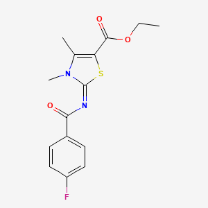 Ethyl 2-(4-fluorobenzoyl)imino-3,4-dimethyl-1,3-thiazole-5-carboxylate