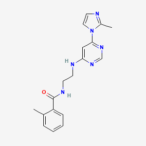 2-methyl-N-(2-((6-(2-methyl-1H-imidazol-1-yl)pyrimidin-4-yl)amino)ethyl)benzamide