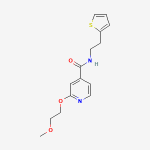 molecular formula C15H18N2O3S B2696520 2-(2-methoxyethoxy)-N-(2-(thiophen-2-yl)ethyl)isonicotinamide CAS No. 2034361-16-3
