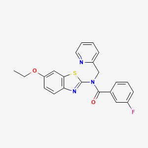 N-(6-ethoxybenzo[d]thiazol-2-yl)-3-fluoro-N-(pyridin-2-ylmethyl)benzamide
