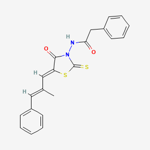 N-((Z)-5-((E)-2-methyl-3-phenylallylidene)-4-oxo-2-thioxothiazolidin-3-yl)-2-phenylacetamide