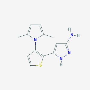 molecular formula C13H14N4S B2696528 3-[3-(2,5-二甲基-1H-吡咯-1-基)-2-噻吩基]-1H-吡唑-5-胺 CAS No. 1030622-14-0