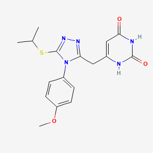 6-((5-(isopropylthio)-4-(4-methoxyphenyl)-4H-1,2,4-triazol-3-yl)methyl)pyrimidine-2,4(1H,3H)-dione