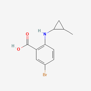 molecular formula C11H12BrNO2 B2696542 5-溴-2-[(2-甲基环丙基)氨基]苯甲酸 CAS No. 1599746-48-1