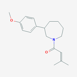 molecular formula C18H25NO2 B2696546 1-(3-(4-Methoxyphenyl)azepan-1-yl)-3-methylbut-2-en-1-one CAS No. 1788560-52-0