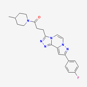 9-(4-Fluorophenyl)-3-[3-(4-methylpiperidin-1-yl)-3-oxopropyl]pyrazolo[1,5-a][1,2,4]triazolo[3,4-c]pyrazine