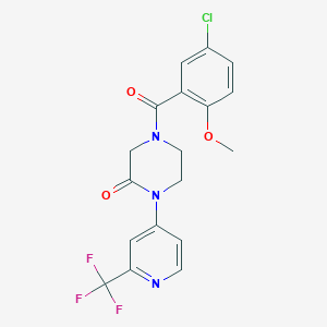 4-(5-Chloro-2-methoxybenzoyl)-1-[2-(trifluoromethyl)pyridin-4-yl]piperazin-2-one