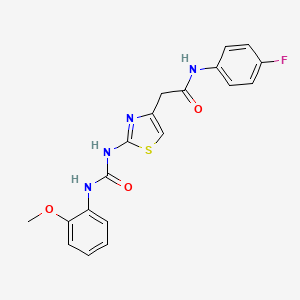 N-(4-fluorophenyl)-2-(2-(3-(2-methoxyphenyl)ureido)thiazol-4-yl)acetamide