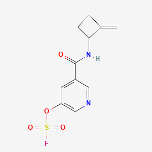 molecular formula C11H11FN2O4S B2696553 3-Fluorosulfonyloxy-5-[(2-methylidenecyclobutyl)carbamoyl]pyridine CAS No. 2418670-20-7
