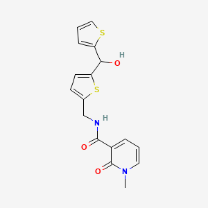 N-((5-(hydroxy(thiophen-2-yl)methyl)thiophen-2-yl)methyl)-1-methyl-2-oxo-1,2-dihydropyridine-3-carboxamide
