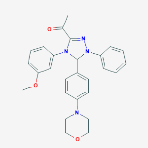 molecular formula C27H28N4O3 B269656 1-[4-(3-methoxyphenyl)-3-(4-morpholin-4-ylphenyl)-2-phenyl-3H-1,2,4-triazol-5-yl]ethanone 