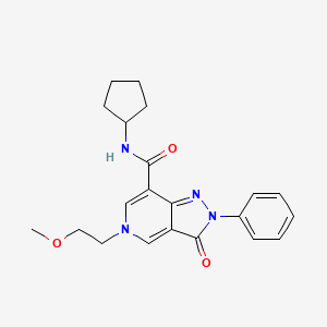 N-cyclopentyl-5-(2-methoxyethyl)-3-oxo-2-phenyl-3,5-dihydro-2H-pyrazolo[4,3-c]pyridine-7-carboxamide