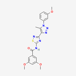 3,5-dimethoxy-N-{3-[1-(3-methoxyphenyl)-5-methyl-1H-1,2,3-triazol-4-yl]-1,2,4-thiadiazol-5-yl}benzamide