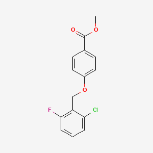 molecular formula C15H12ClFO3 B2696579 甲基-4-[(2-氯-6-氟苯基)甲氧基]苯甲酸酯 CAS No. 128982-50-3