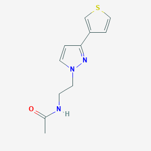 molecular formula C11H13N3OS B2696582 N-(2-(3-(噻吩-3-基)-1H-吡唑-1-基)乙基)乙酰胺 CAS No. 2034477-68-2