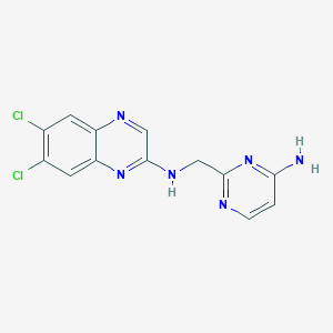 molecular formula C13H10Cl2N6 B2696587 N-[(4-aminopyrimidin-2-yl)methyl]-6,7-dichloroquinoxalin-2-amine CAS No. 1787964-42-4