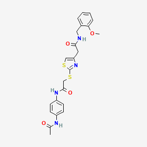 N-(4-acetamidophenyl)-2-((4-(2-((2-methoxybenzyl)amino)-2-oxoethyl)thiazol-2-yl)thio)acetamide
