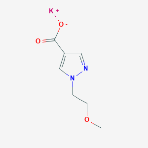 molecular formula C7H9KN2O3 B2696604 Potassium 1-(2-methoxyethyl)-1H-pyrazole-4-carboxylate CAS No. 2095409-72-4