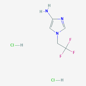 molecular formula C5H8Cl2F3N3 B2696605 1-(2,2,2-Trifluoroethyl)-1H-imidazol-4-amine dihydrochloride CAS No. 2230802-47-6