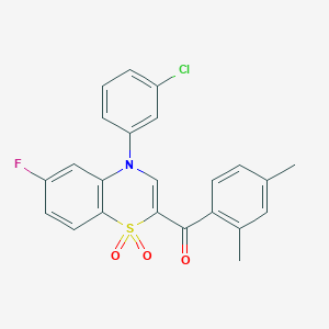 [4-(3-chlorophenyl)-6-fluoro-1,1-dioxido-4H-1,4-benzothiazin-2-yl](2,4-dimethylphenyl)methanone