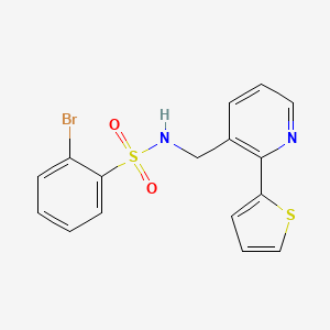 2-bromo-N-((2-(thiophen-2-yl)pyridin-3-yl)methyl)benzenesulfonamide
