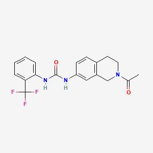 molecular formula C19H18F3N3O2 B2696611 1-(2-Acetyl-1,2,3,4-tetrahydroisoquinolin-7-yl)-3-(2-(trifluoromethyl)phenyl)urea CAS No. 1207055-57-9