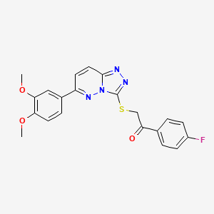 2-((6-(3,4-Dimethoxyphenyl)-[1,2,4]triazolo[4,3-b]pyridazin-3-yl)thio)-1-(4-fluorophenyl)ethanone