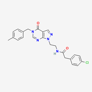 2-(4-chlorophenyl)-N-(2-(5-(4-methylbenzyl)-4-oxo-4,5-dihydro-1H-pyrazolo[3,4-d]pyrimidin-1-yl)ethyl)acetamide