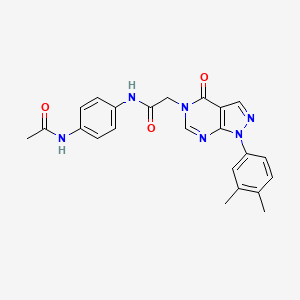 molecular formula C23H22N6O3 B2696630 N-(4-乙酰氨基苯基)-2-(1-(3,4-二甲基苯基)-4-氧代-1H-嘧啶-5(4H)-基)乙酰胺 CAS No. 852451-62-8