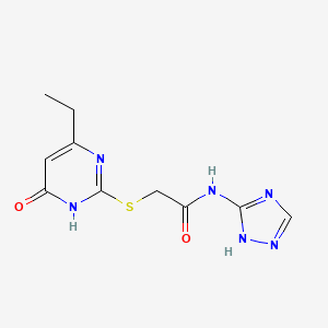 molecular formula C10H12N6O2S B2696633 2-[(4-乙基-6-氧代-1,6-二氢嘧啶-2-基)硫代]-N-(4H-1,2,4-三唑-3-基)乙酰胺 CAS No. 1116071-23-8