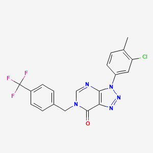 molecular formula C19H13ClF3N5O B2696640 3-(3-chloro-4-methylphenyl)-6-(4-(trifluoromethyl)benzyl)-3H-[1,2,3]triazolo[4,5-d]pyrimidin-7(6H)-one CAS No. 893930-96-6