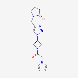 1-((1-(1-(2-(1H-pyrrol-1-yl)acetyl)azetidin-3-yl)-1H-1,2,3-triazol-4-yl)methyl)pyrrolidin-2-one