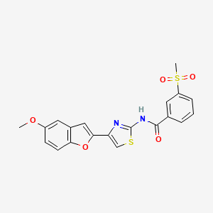 N-(4-(5-methoxybenzofuran-2-yl)thiazol-2-yl)-3-(methylsulfonyl)benzamide