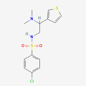 molecular formula C14H17ClN2O2S2 B2696657 4-氯-N-(2-(二甲基氨基)-2-(噻吩-3-基)乙基)苯甲磺酰胺 CAS No. 946356-49-6