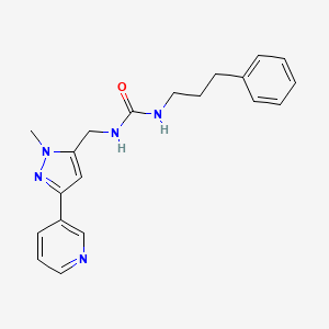 1-((1-methyl-3-(pyridin-3-yl)-1H-pyrazol-5-yl)methyl)-3-(3-phenylpropyl)urea