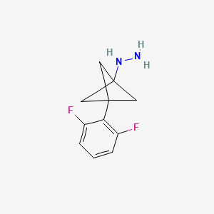 molecular formula C11H12F2N2 B2696669 [3-(2,6-Difluorophenyl)-1-bicyclo[1.1.1]pentanyl]hydrazine CAS No. 2287310-78-3