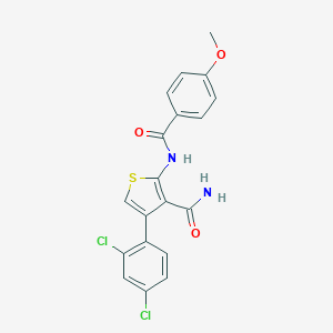 molecular formula C19H14Cl2N2O3S B269667 4-(2,4-Dichlorophenyl)-2-[(4-methoxybenzoyl)amino]-3-thiophenecarboxamide 