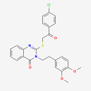 2-((2-(4-chlorophenyl)-2-oxoethyl)thio)-3-(3,4-dimethoxyphenethyl)quinazolin-4(3H)-one