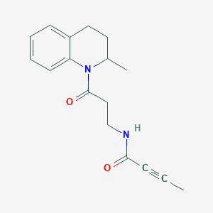 molecular formula C17H20N2O2 B2696681 N-[3-(2-Methyl-3,4-dihydro-2H-quinolin-1-yl)-3-oxopropyl]but-2-ynamide CAS No. 2411279-99-5