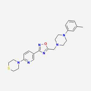 3-(6-Thiomorpholinopyridin-3-yl)-5-((4-(m-tolyl)piperazin-1-yl)methyl)-1,2,4-oxadiazole