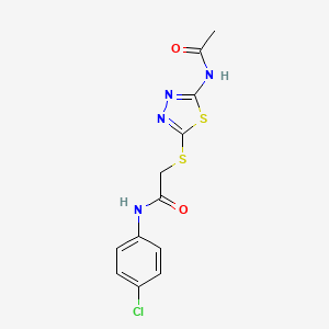 molecular formula C12H11ClN4O2S2 B2696697 2-((5-乙酰氨基-1,3,4-噻二唑-2-基)硫)-N-(4-氯苯基)乙酰胺 CAS No. 532953-76-7