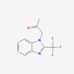 molecular formula C11H9F3N2O B2696705 1-[2-(三氟甲基)-1H-1,3-苯并咪唑-1-基]丙酮 CAS No. 321980-88-5