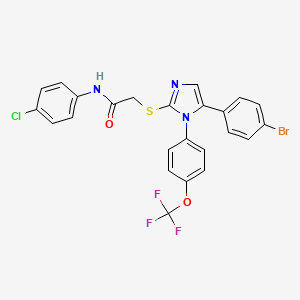 2-((5-(4-bromophenyl)-1-(4-(trifluoromethoxy)phenyl)-1H-imidazol-2-yl)thio)-N-(4-chlorophenyl)acetamide
