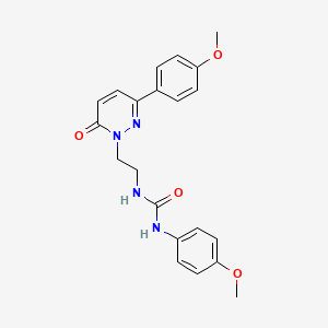 molecular formula C21H22N4O4 B2696708 1-(4-甲氧基苯基)-3-(2-(3-(4-甲氧基苯基)-6-氧代吡啶-1(6H)-基)乙基)脲 CAS No. 1021050-77-0