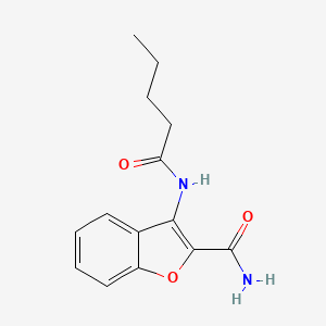 molecular formula C14H16N2O3 B2696713 3-Pentanamidobenzofuran-2-carboxamide CAS No. 898372-41-3