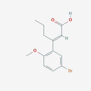 molecular formula C13H15BrO3 B2696716 (2E)-3-(5-bromo-2-methoxyphenyl)hex-2-enoic acid CAS No. 1216350-11-6